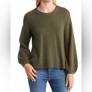 Madewell alpaca wool green knit sweater small textured‎ GUC AD041
